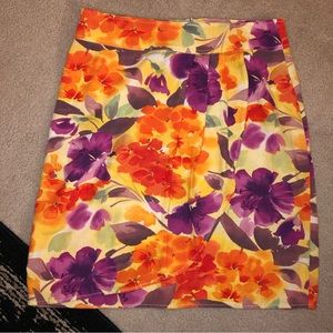 Cristopher&Banks Floral Knee-Length Skirt